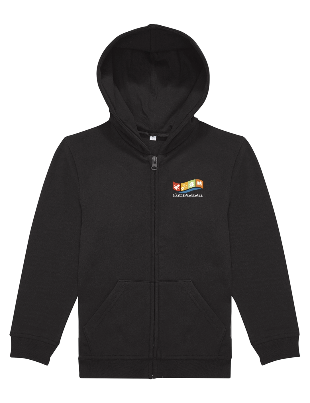 Zip Hoodie Kinder schwarz