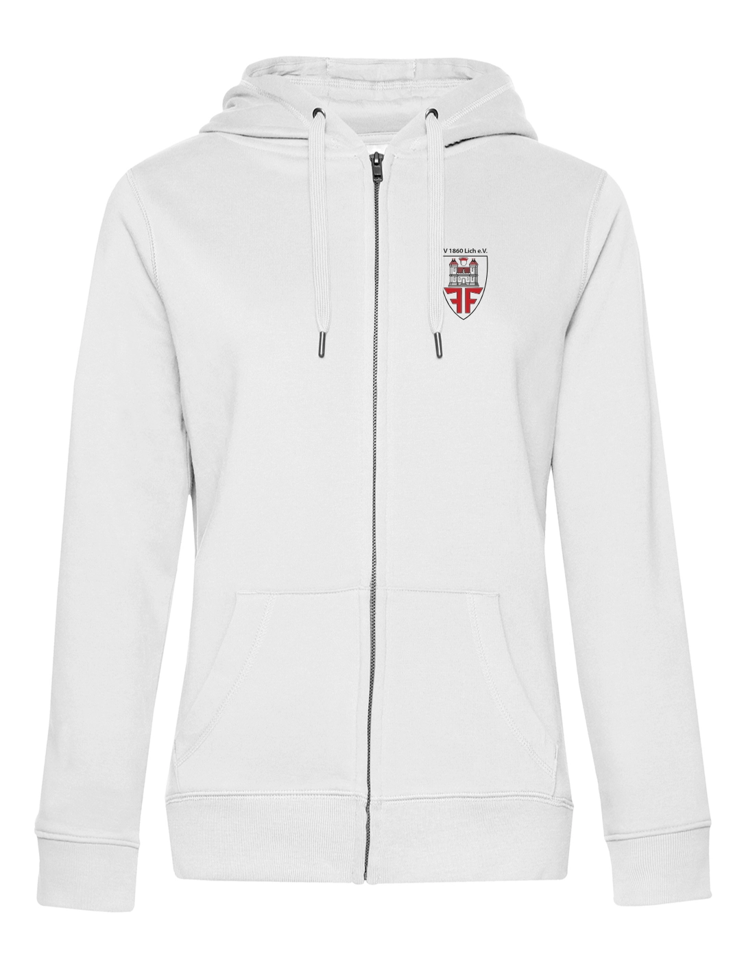 Zip-Hoodie Damen weiß