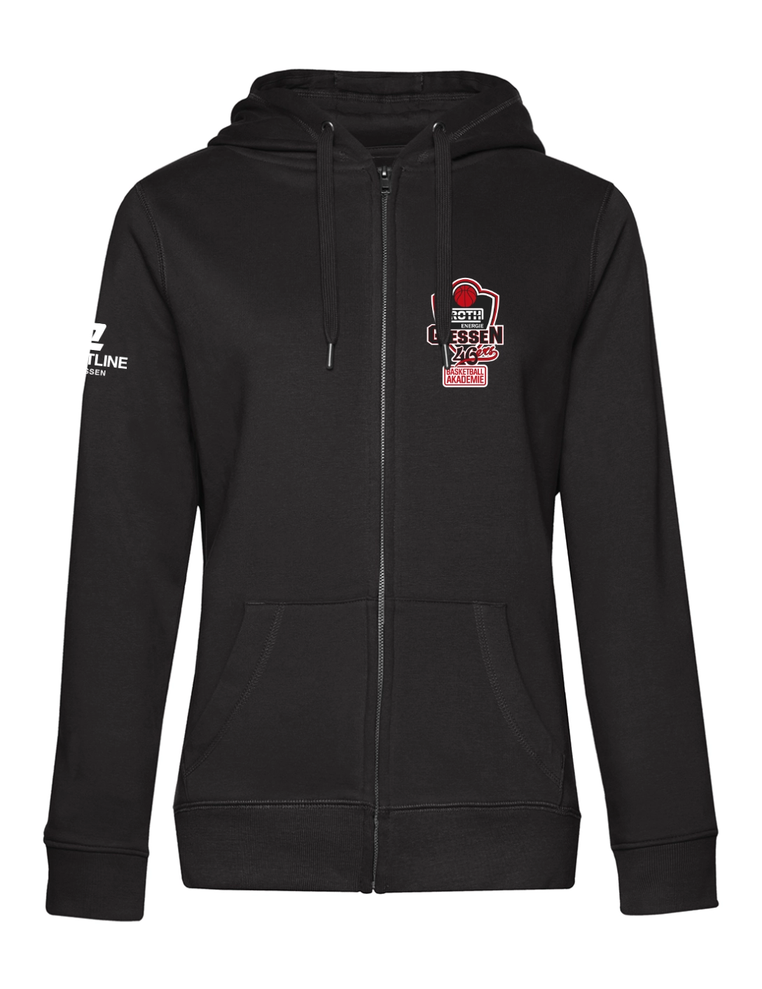 Zip-Hoodie Damen schwarz