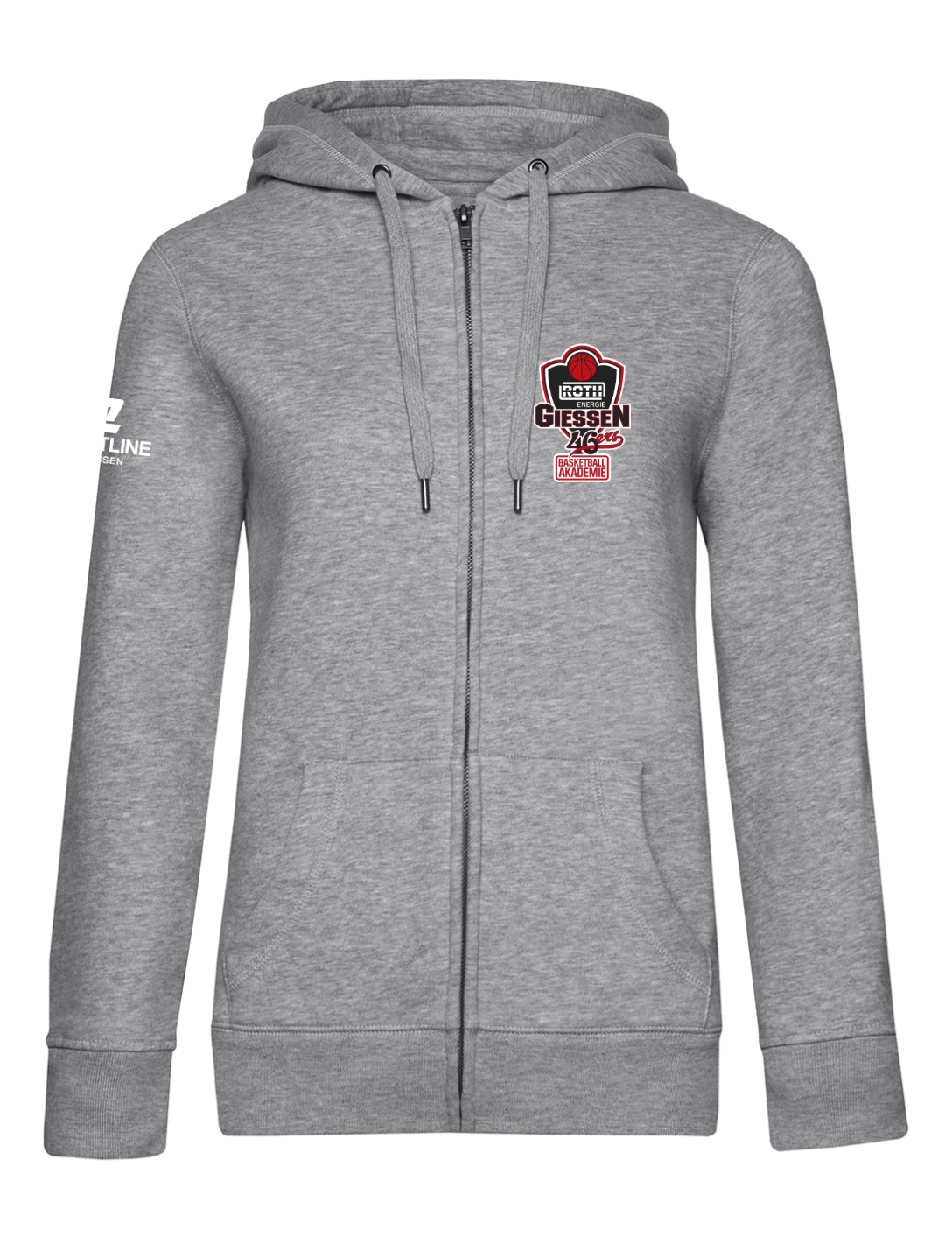 Zip-Hoodie Damen grau