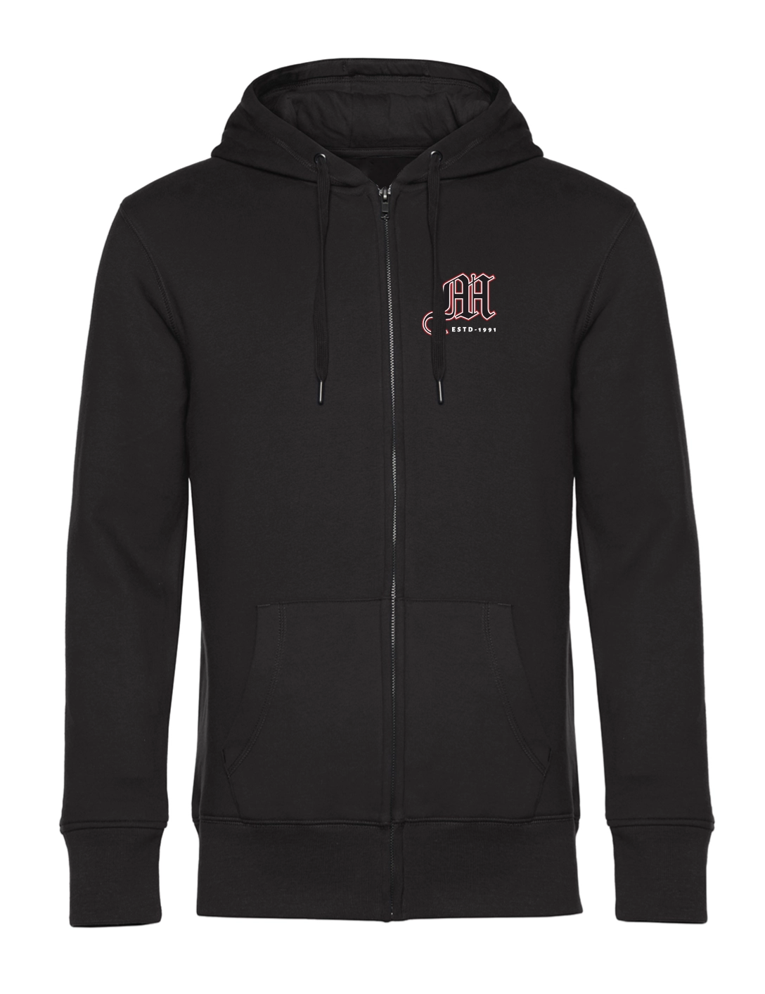 Zip-Hoodie Herren schwarz