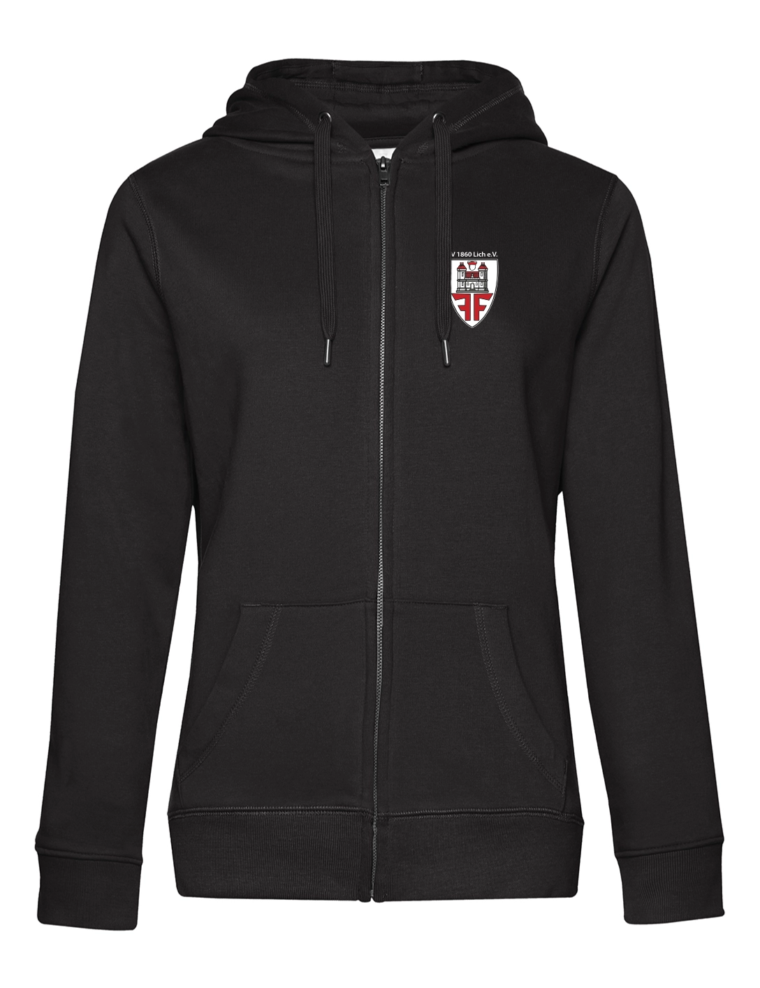 Zip-Hoodie Damen schwarz