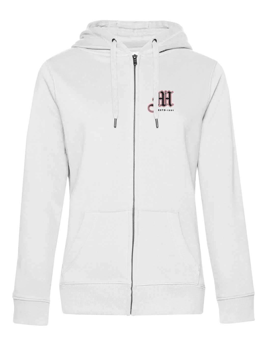 Zip-Hoodie Damen weiß