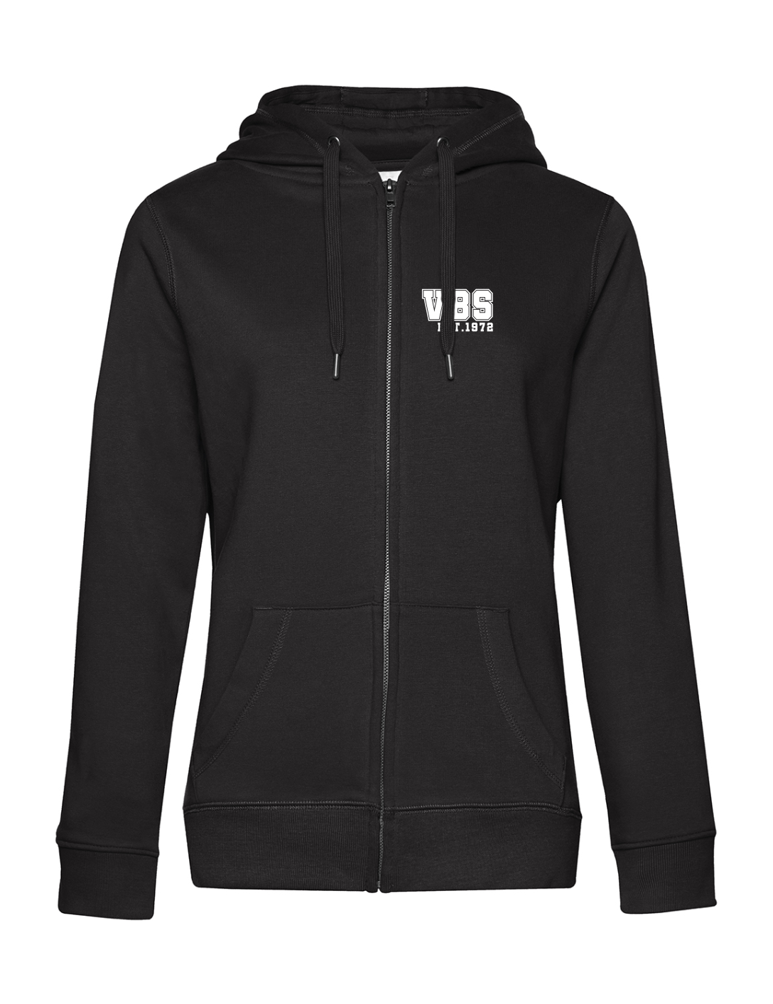 Zip-Hoodie Damen schwarz