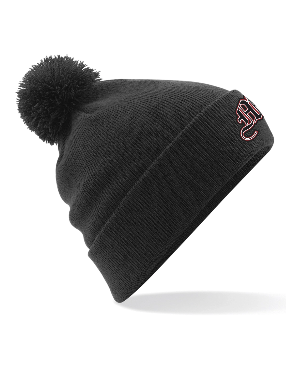 Pom Pom Beanie schwarz
